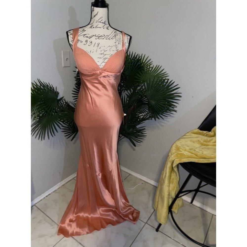 Brownish Gold Silk Gown Size 14W